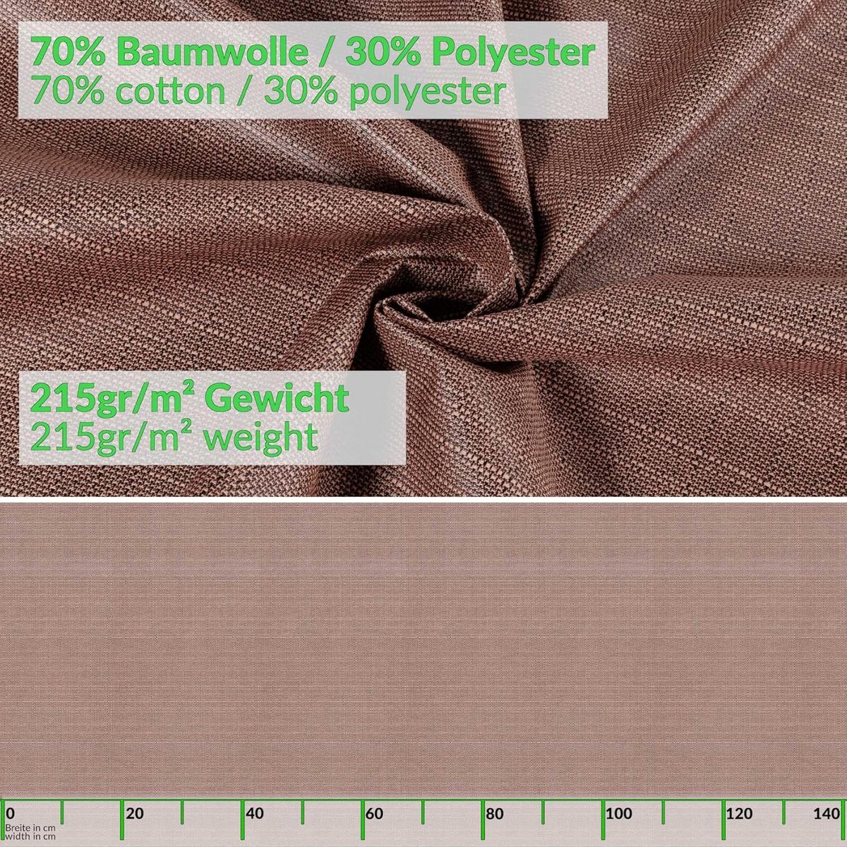 Waterafstotend Stoffen Tafelkleed Katoen Polyester Effen Bruin 350x140 cm