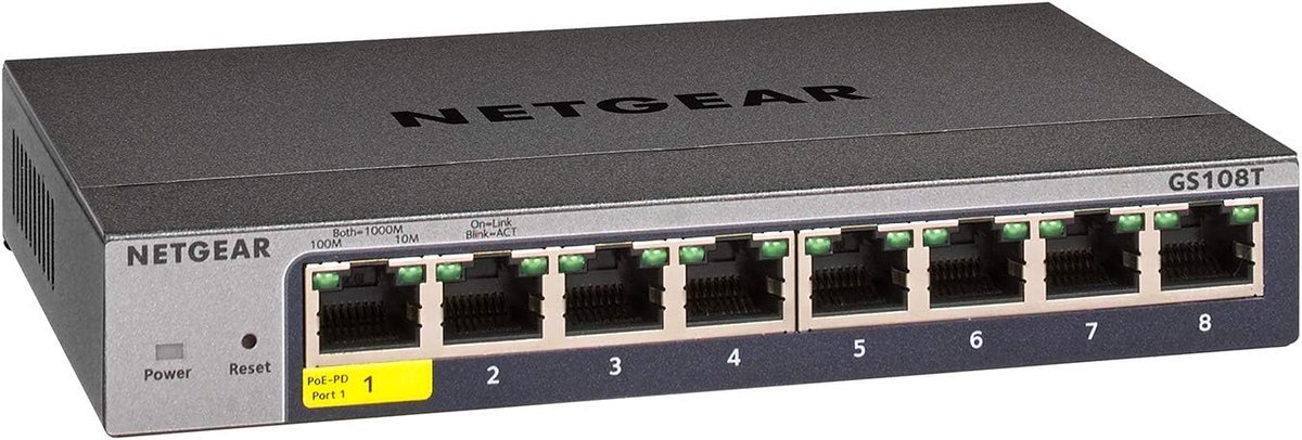 8-Poorts Managed Pro Netwerk Switch Met Geavanceerd Beheer