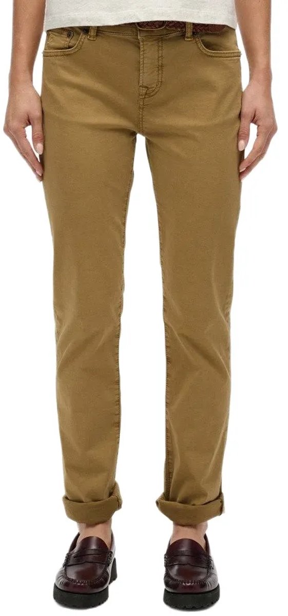 Superdry Slim Sateen Broek 26 30 Vrouw Beige