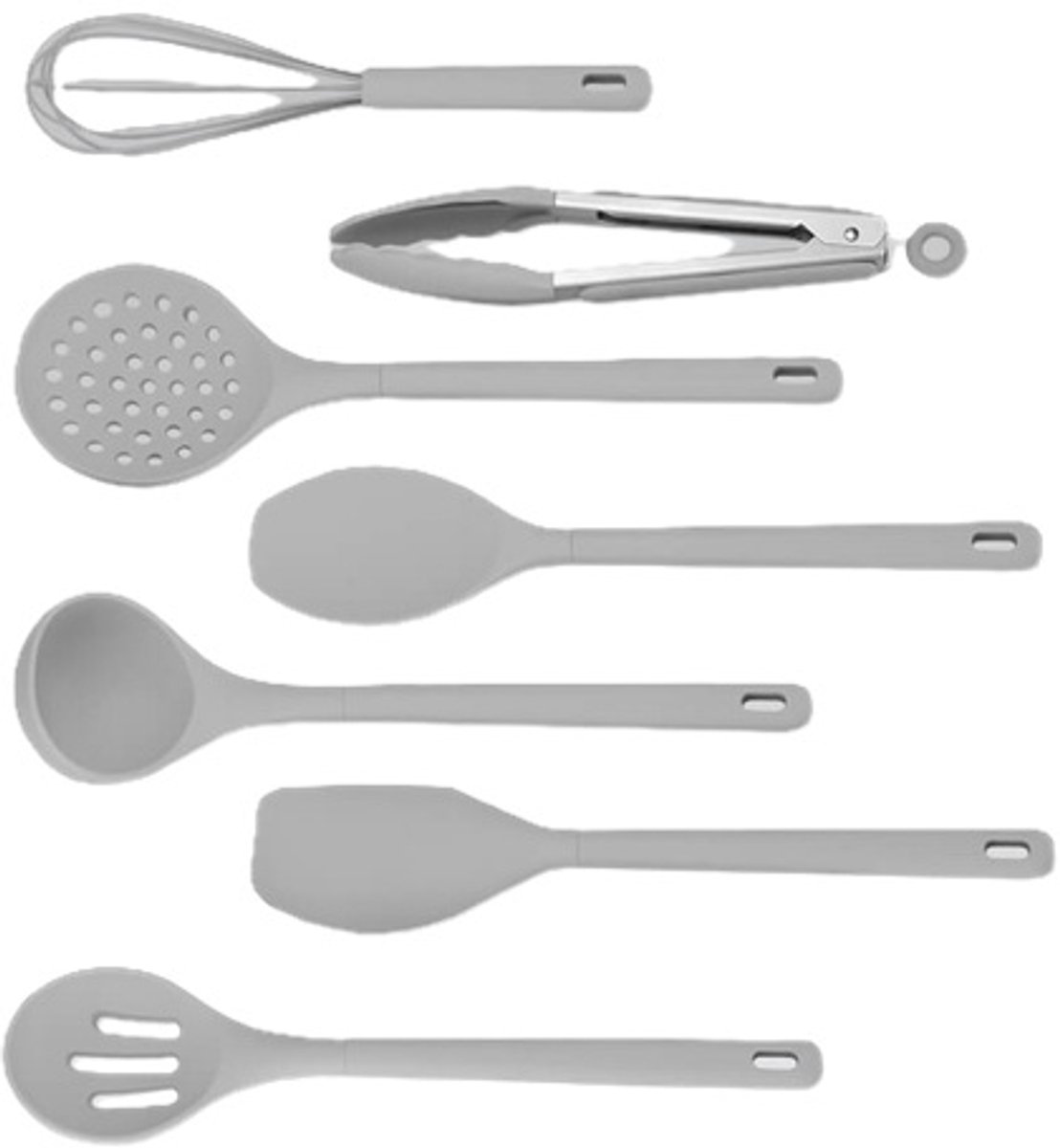 Maestro MR-1542-GREY - Keukengerei set - 8-delig - Siliconen met Harde Kern - Grijs