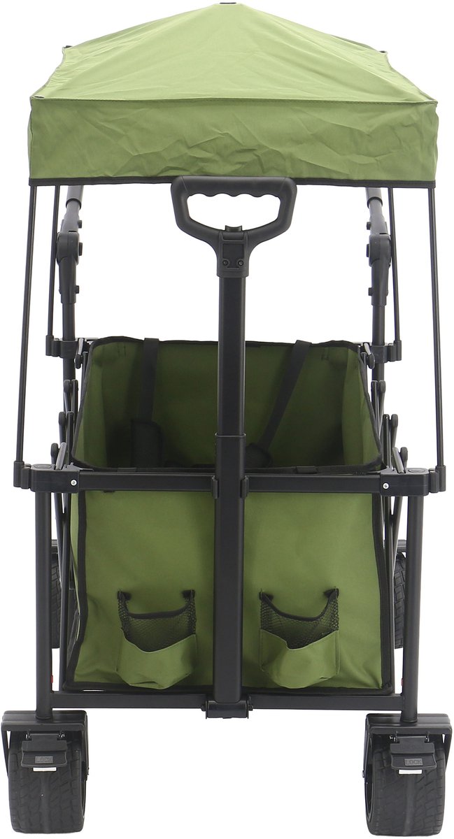 AXI SB221 Opvouwbare Bolderwagen met dak - Groen - Met Trekstang, Remmen en Hoes - 100 kg Draagvermogen - Eenvoudig mee te nemen - Metaal van Merkloos — afbeelding 2