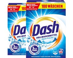 Dash Alpenfris Universeel Waspoeder - XXL Pack - 2 x 5 kg - 200 Wasbeurten - Reinigt tot diep in de vezels - Verwijdert vlekken in 1 wasbeurt - Heerlijk frisse geur