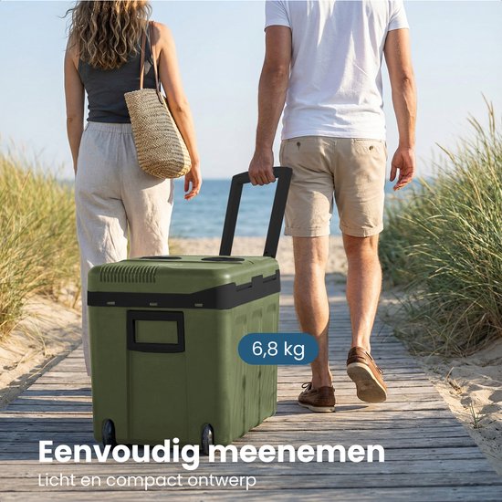 Auronic Koelbox Elektrisch 12V en 230 volt - Auto - Camping Koelkast - Koelen en Verwarmen - 40L - Frigobox - Groen van Merkloos — afbeelding 5
