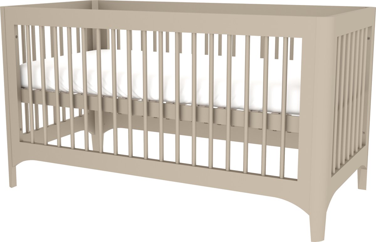 Born Lucky Nordic Meegroei Babykamer 2 Delig Compleet – Baby bed 70x140 cm & Commode – Beige – foto 2