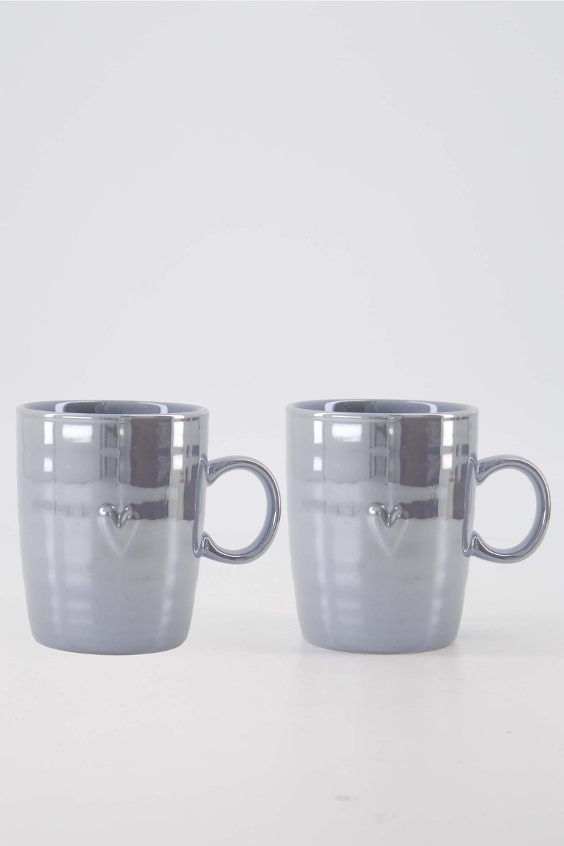 Zusss Cadeauset - Theemok Grijsblauw - Verjaardag - Cadeau Keramiek Grijsblauw