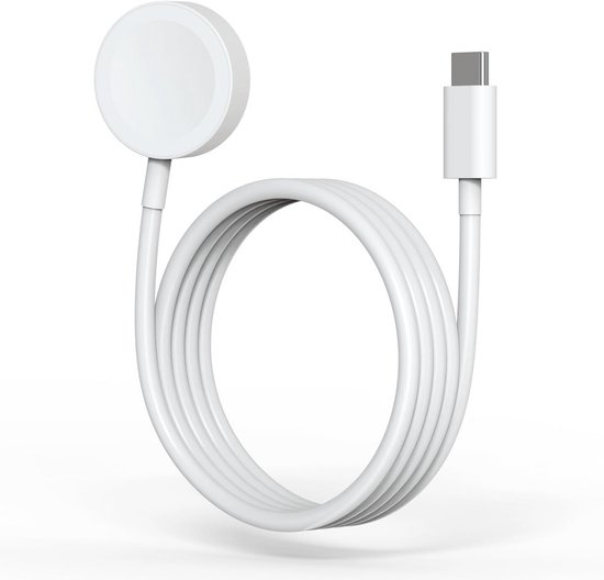 Qost - Chargeur Apple Watch - Blanc - 1 Mètre - USB-C - Câble Apple Watch - Chargeur Rapide - 10W