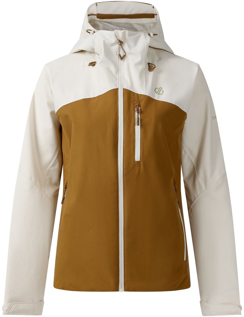 Dare2B Torrek III Waterdichte Stretch Wandeljas met Capuchon voor Dames Beige