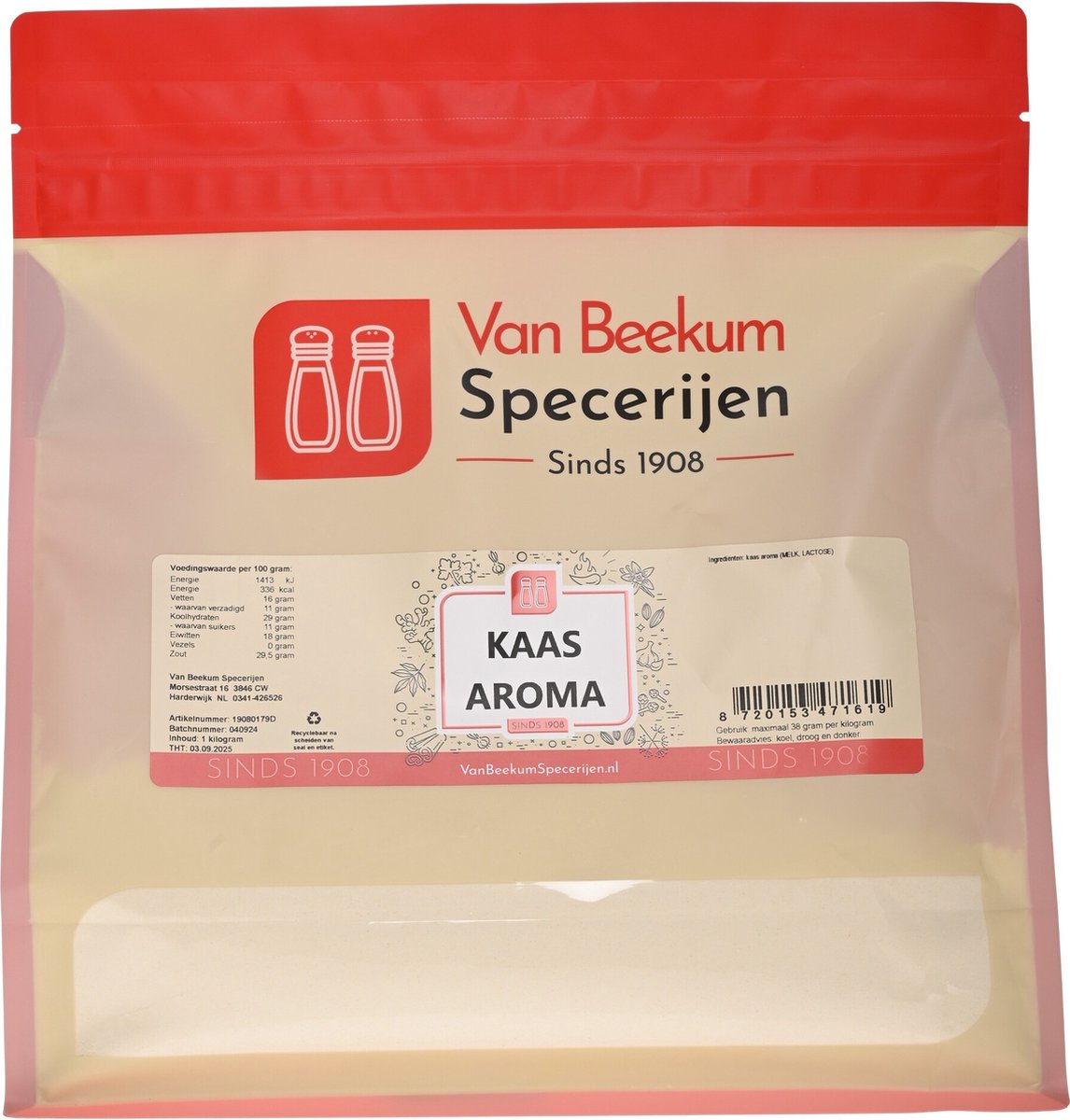 Goedkoopste Van Beekum Specerijen - Kaas Aroma - 1 kilo (hersluitbare stazak