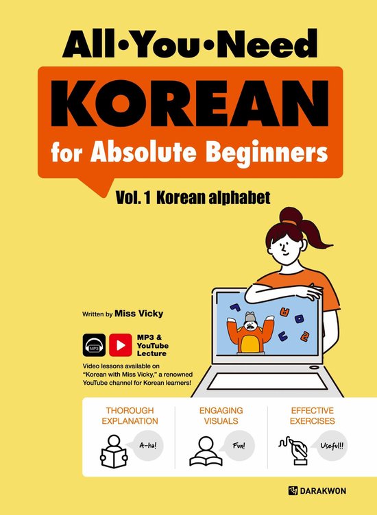 All-You-Need KOREAN for Absolute Beginners Vol.1 Korean alph ... - cover