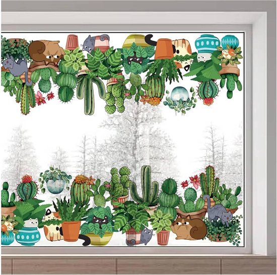 wondever Raamstickers lente wilde bloemen raamsticker vintage bloemen gras vlinder raamafbeeldingen raamstickers anti-botsing dubbelzijdige glassticker glas decoratie