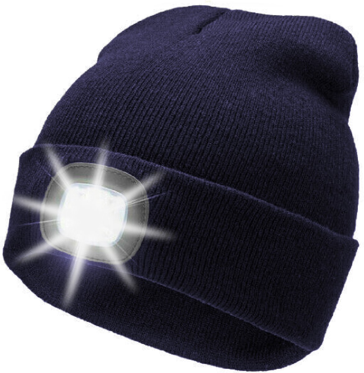 Muts met LED-Verlichting – USB Oplaadbare Hoofdlamp - Beanie - Unisex