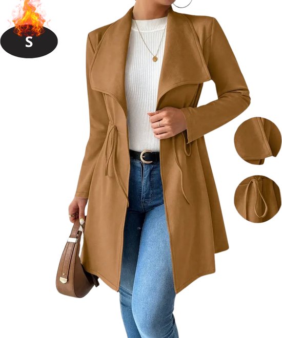 Manteaux Nivard Femme - Manteau mi-long - Veste - Tailleur - Trench - Pardessus - Hiver - Chocolat - S