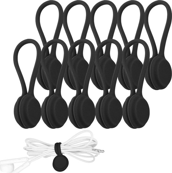 Ringke Silicone Cable Tie [15 Stuks] Siliconen Kabelbinder Kleurrijke Herbruikbare Houderriem Organiser Beheer voor Het Bevestigen van Kabel en Draden