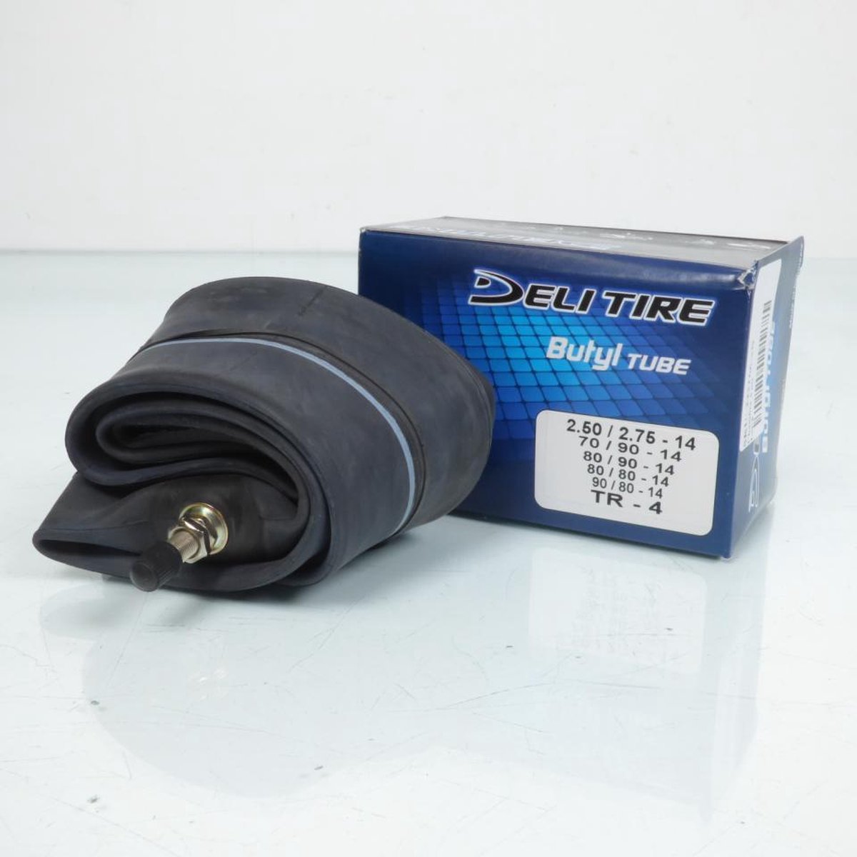 Chambre à air Deli Tire pour scooter Peugeot 50 Ludix Avant 2020 2.50 à 2.75-14 TR-4 Neuf