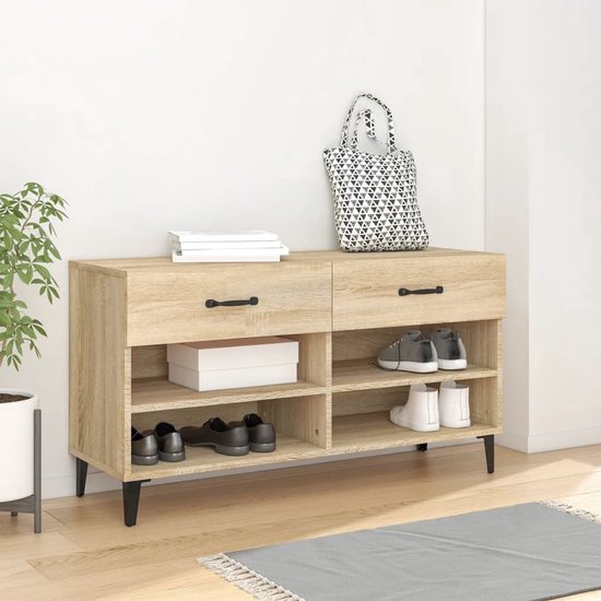 vidaXL Schoenenkast 130x35x54 cm bewerkt hout zwart, opbergrek voor schoenen, opbergstellage voor schoenen, opbergrekken voor schoenen