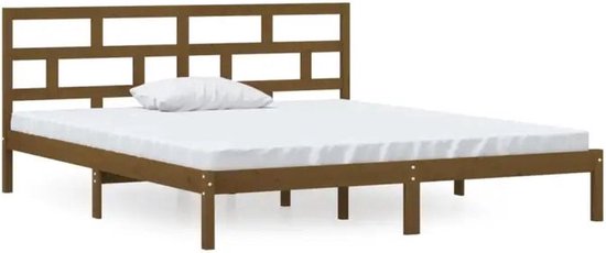 vidaXL Bois massif Noir 150x200 cm 5FT King Size