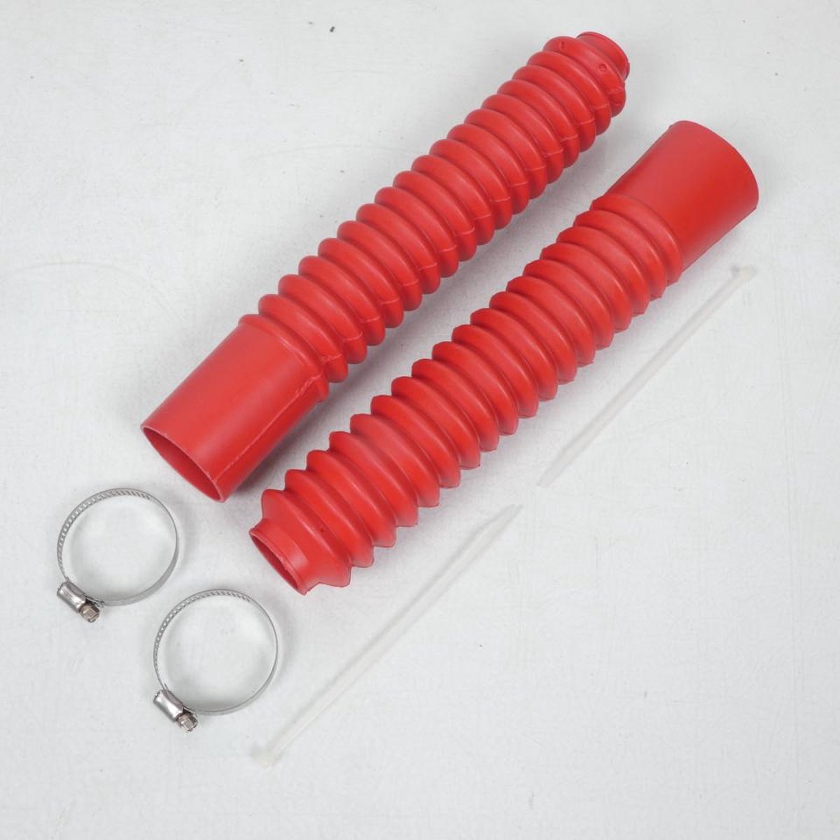Paire soufflet Protection de fourche Ø32mm 340mm Rouge 3AS Racing pour moto Neuf