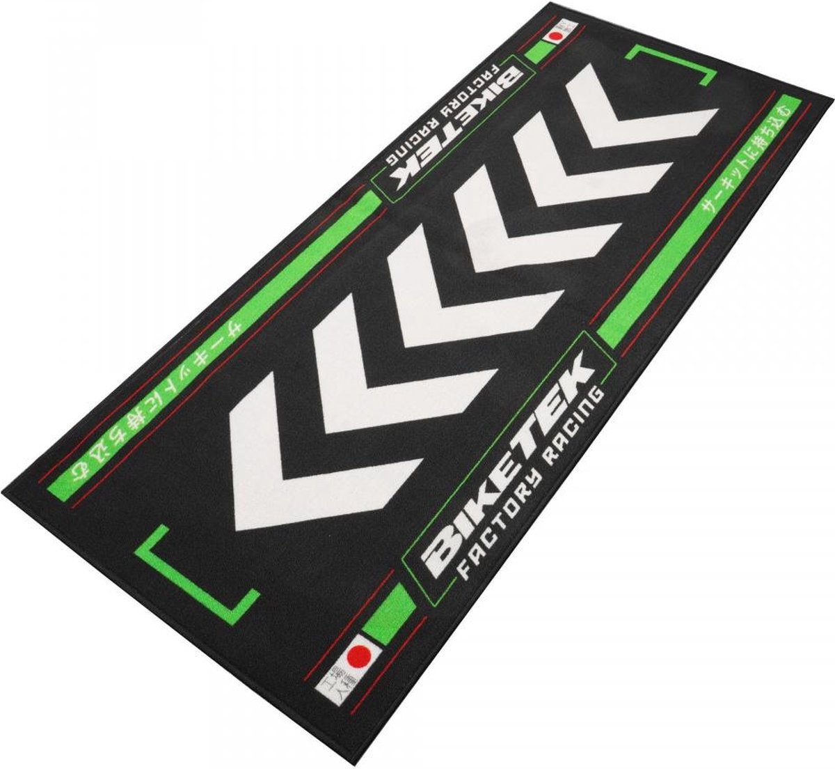 Tapis environnemental pour moto Biketek Garage Mat Rising Sun noir vert blanc Neuf