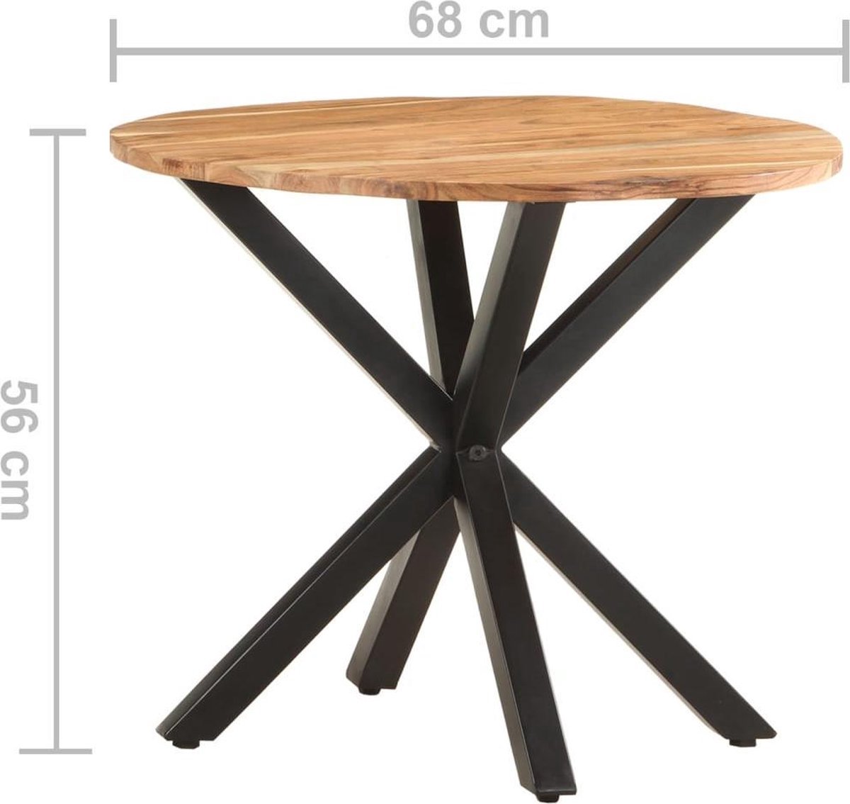 vidaXL Bijzettafel - 68x68x56 - cm - massief - acaciahout Bruin