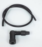 Kit antiparasite + fil de bougie noir Ø7mm L50cm 90° sans olive pour moto mobylette