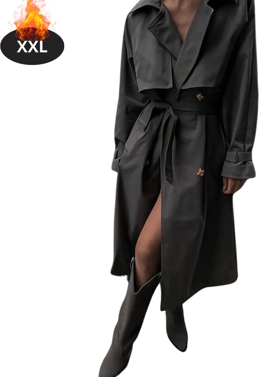 Livano Mantel Dames Tussenmantel Jas Mantelpakje Trenchcoat Overjas Overcoat Winter Donkergrijs