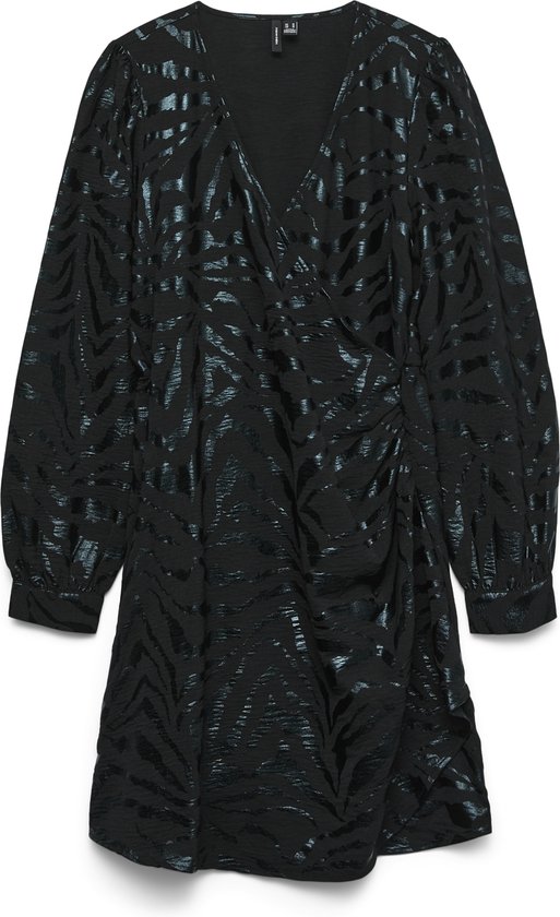 VERO MODA - VMCARLA FOIL L/ S SHORT WRAP DRESS WVN GA - Femme - Mini-robes