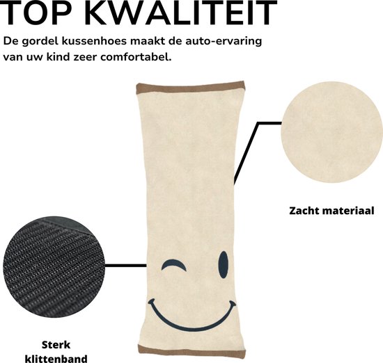 Gordelhoes Kind Beige - Gordelkussen - Gordel Beschermer - Autogordel beschermer - Slaapkussen Auto - Gordelhoes Auto - Nekkussen Kind - Gordelhoezen van Merkloos — afbeelding 3