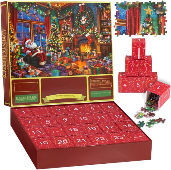 Adventskalender 2024 Puzzel Voor Kinderen En Volwassenen - 24 Dagen