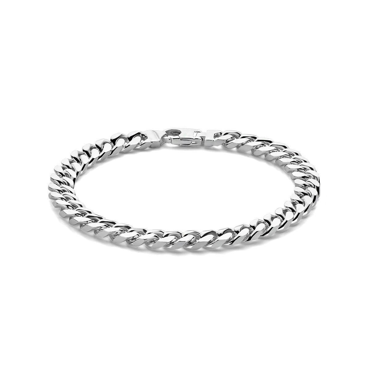 Zilveren armband gourmette 7,0 mm 21 cm 4-zijdes geslepen - 1021800