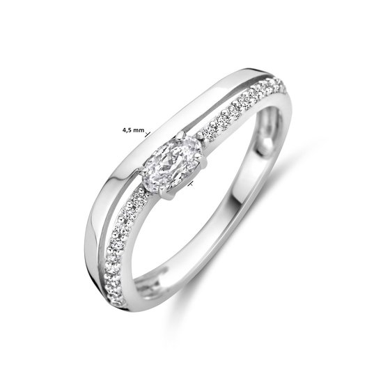 Ring en Argent rhodié avec zircone 4,5 mm 1339746