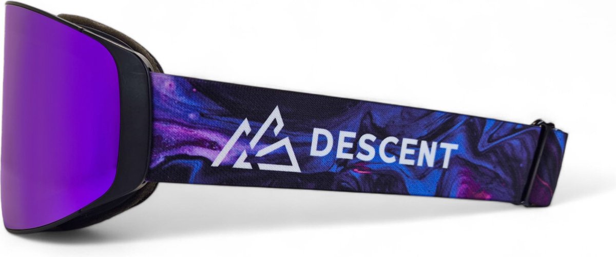 DESCENT Goggle - Skibril - The Shield - Purple Haze - Paars - Skibril met magnetisch verwisselbare lens, hard case & extra lens