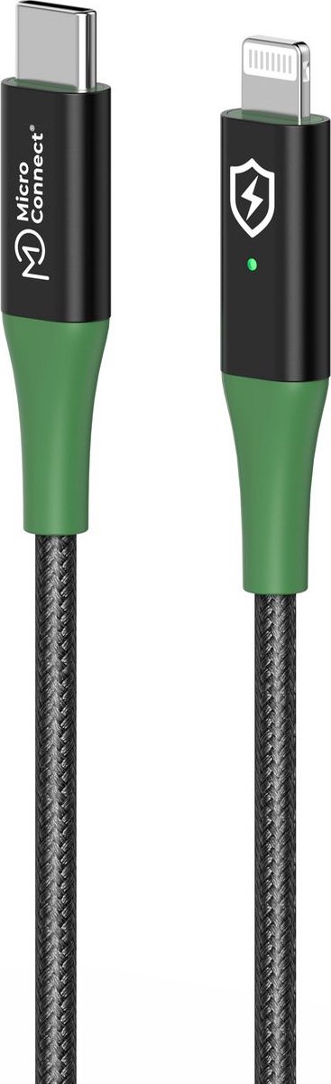 Microconnect MC-SMART USB C-L-2 Lightning-kabel 2 m Zwart, Groen