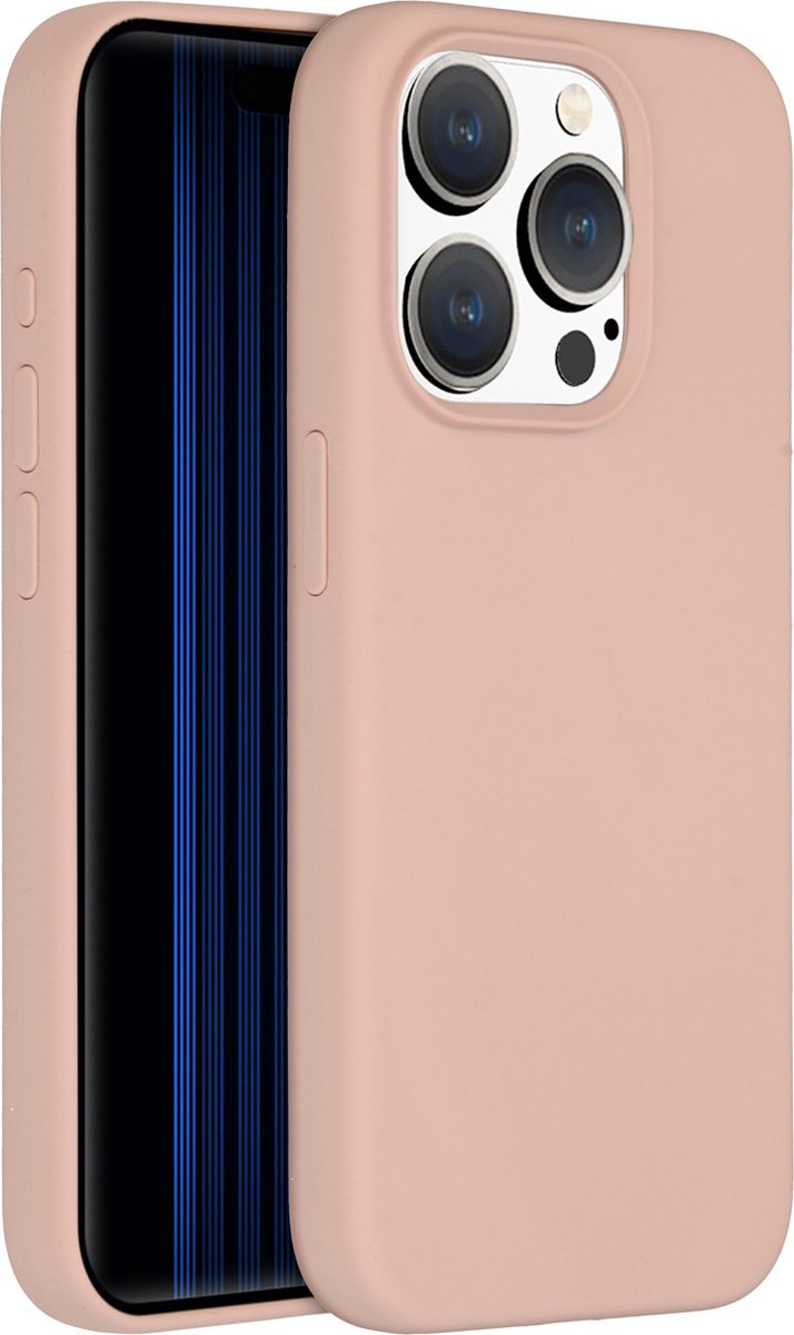 Accezz Hoesje Geschikt voor iPhone 15 Pro Hoesje Siliconen - Accezz Liquid Silicone Backcover Geschikt voor MagSafe - Roze