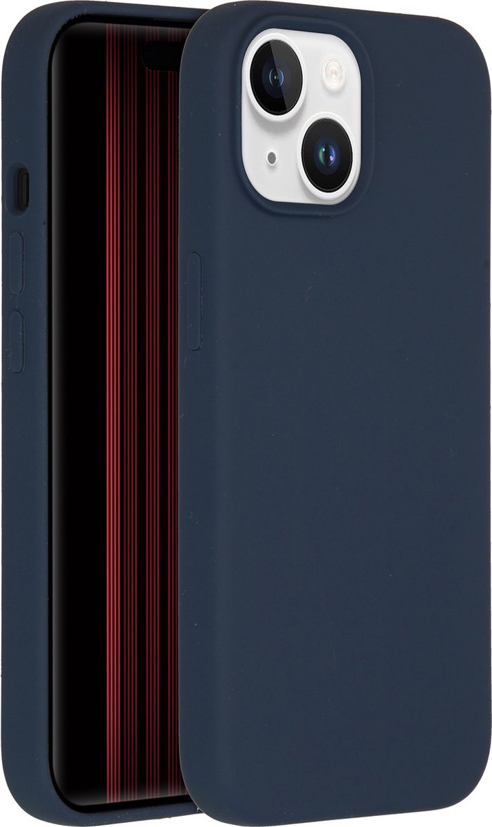 Accezz Hoesje Geschikt voor iPhone 15 Hoesje Siliconen - Accezz Liquid Silicone Backcover Geschikt voor MagSafe - Donkerblauw