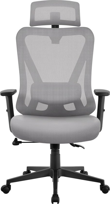 Fauteuil De Bureau Ergonomique En Simili-Cuir - Soutien Lombaire, Accoudoirs Rabattables, Réglage Hauteur - Capacité 136 Kg