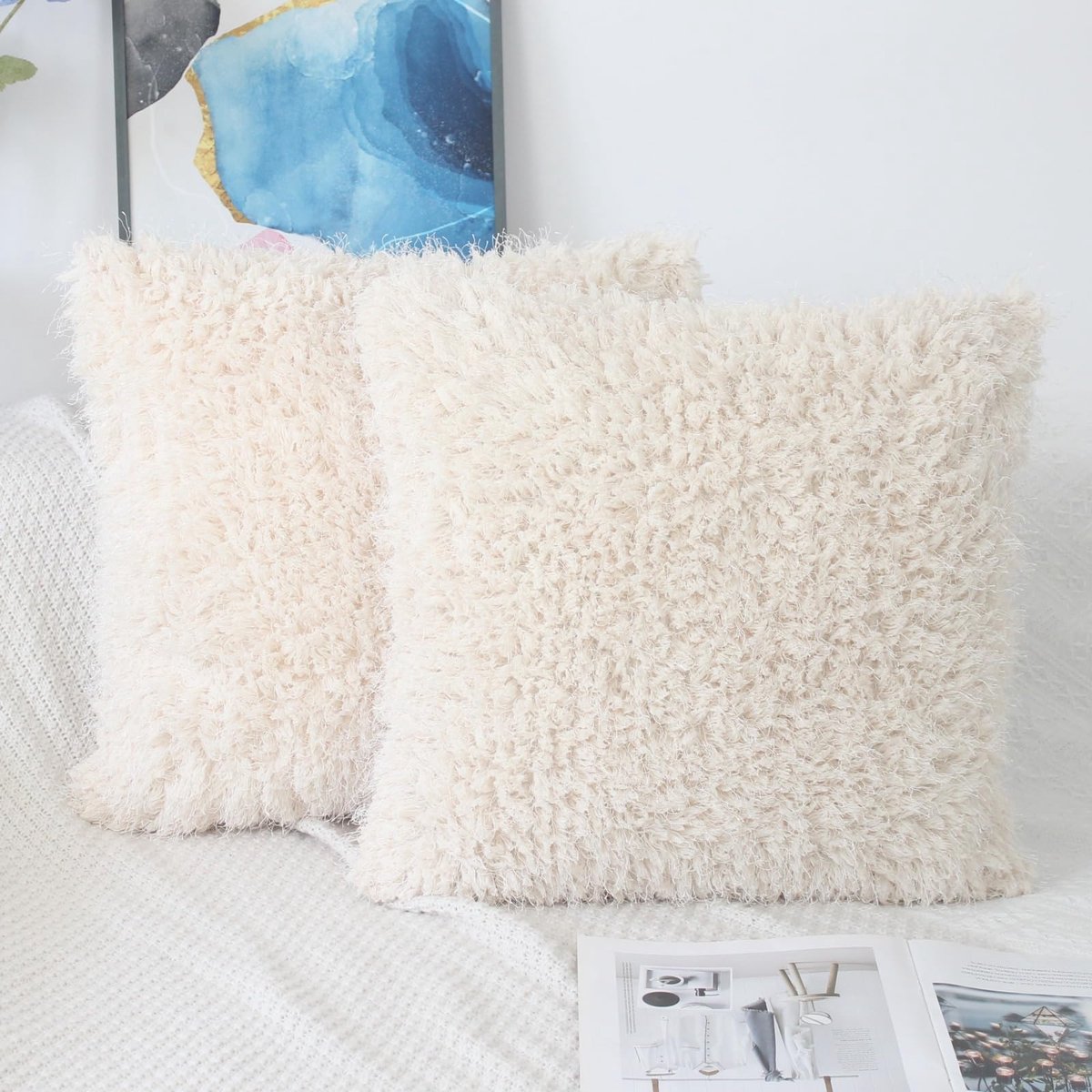 La'Moussawi ® Set van 2 Luxe Zachte Pluche Kussenslopen voor Elegante Huisdecoratie