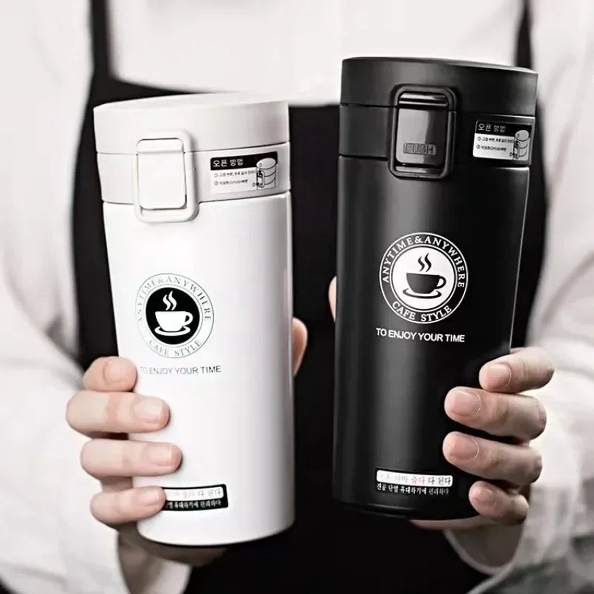 Thermosbeker 500ml - Dubbelwandig 304 RVS, Lekvrije Geïsoleerde Koffie & Thee Mok, Duurzame Hot & Cold Waterfles — cadeau in Koken & Dineren - foto 5