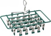 Sèche-chaussettes - Épingles à linge - 28 pinces - Rectangle - Cintre à chaussettes - Etendoir à chaussettes - Chaussettes - Wasrek - Carrousel de séchage - Carrousel de séchage avec pinces - Chaussettes - Sous-vêtements - Soutiens Soutiens-gorge