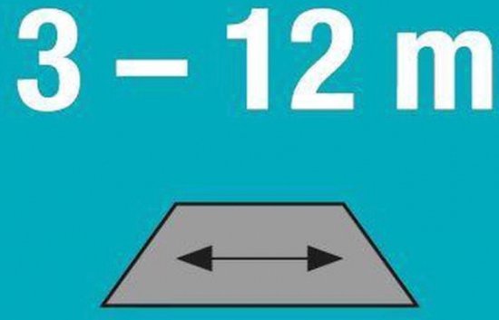 Graphique indiquant une portée de 3 à 12 mètres.