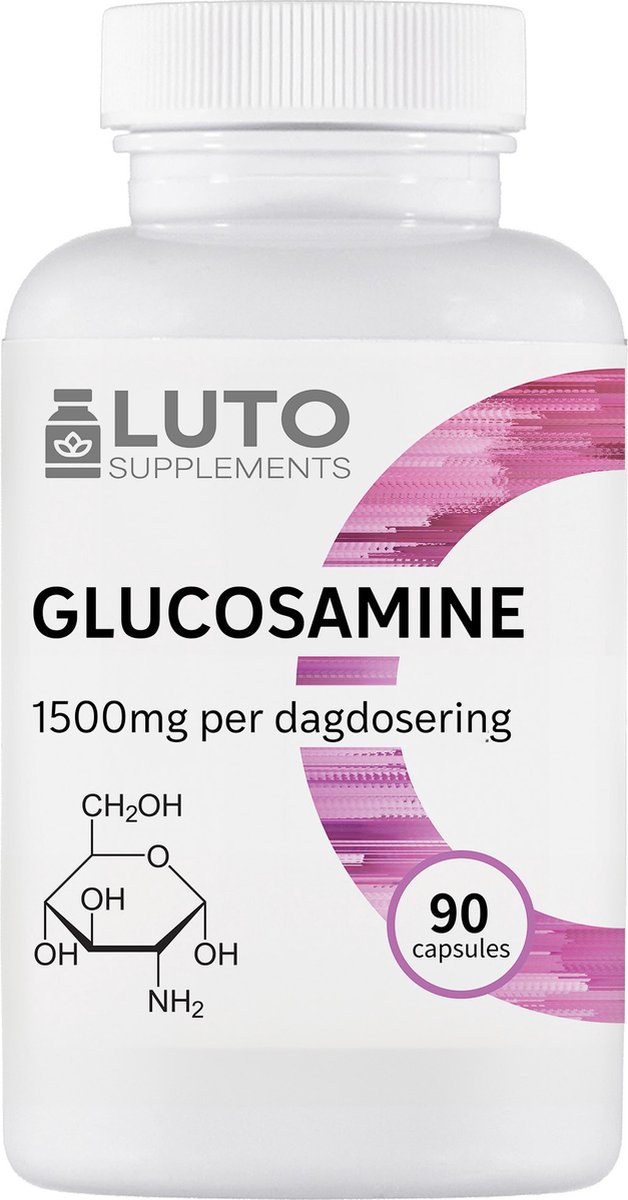 Goedkoopste Luto Supplements - Glucosamine Plus - 1500 mg Glucosamine per dagdosering - Met mangaan voor de opbouw van kraakbeen - Met vitamine D en K ter ondersteuning van de botten - 90 capsules