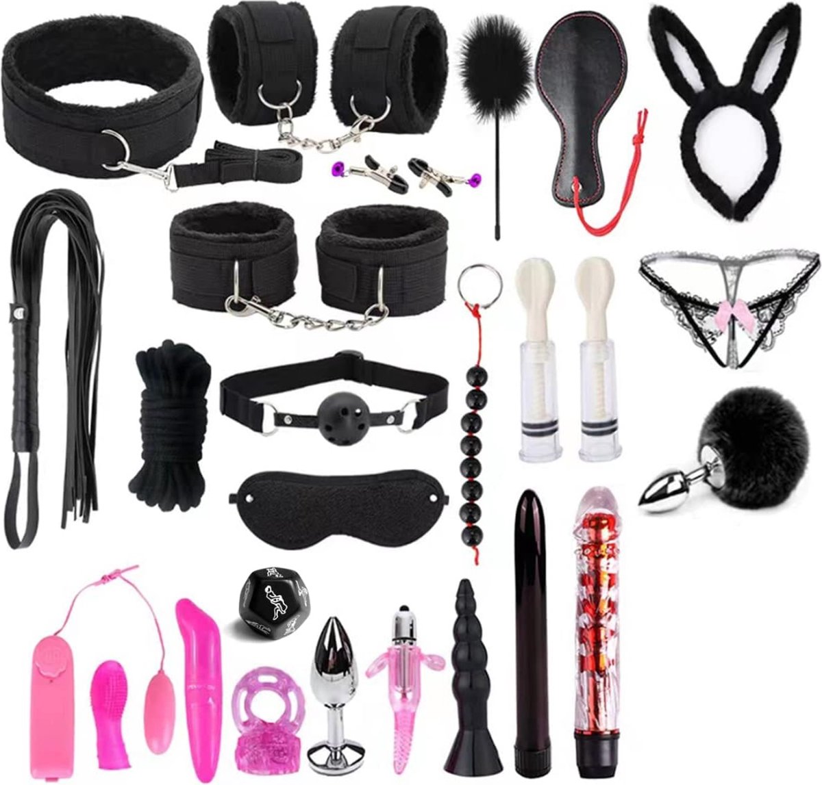 Goedkoopste DD Sex Toys voor Koppels Vastbinden - Bondagesets - Extreme voor Mannen & Vrouwen - 30x23x11cm - Zwart