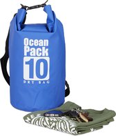 relaxdays Ocean Pack 10 Liter - Dry Bag - sac de séchage d'extérieur - sac étanche contre la pluie bleu