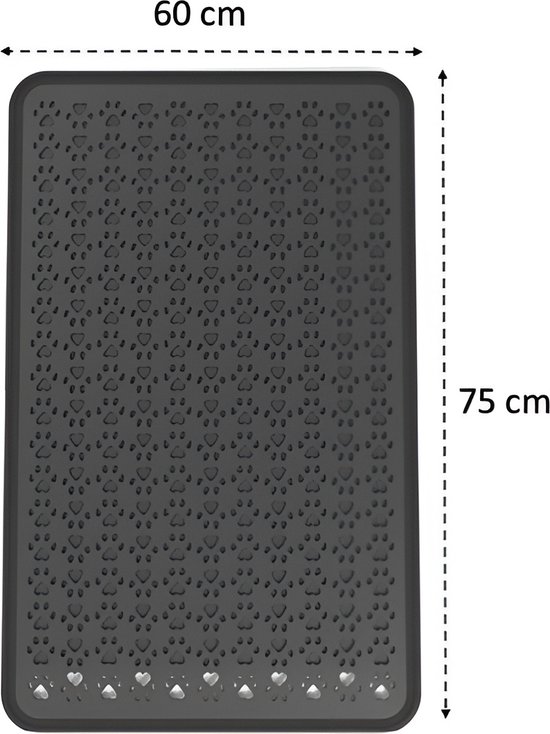 Tapis litière pour chat 60 x 75 cm & Set de table pour gamelle 47X29 cm | Litière pour chat | Set de table animaux chien ou chat| Étanchéité |