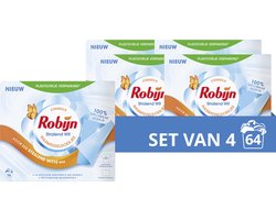 Robijn - Stralend Wit Wasmiddeldoekjes - 4 x 16 wasstrips - Voordeelverpakking