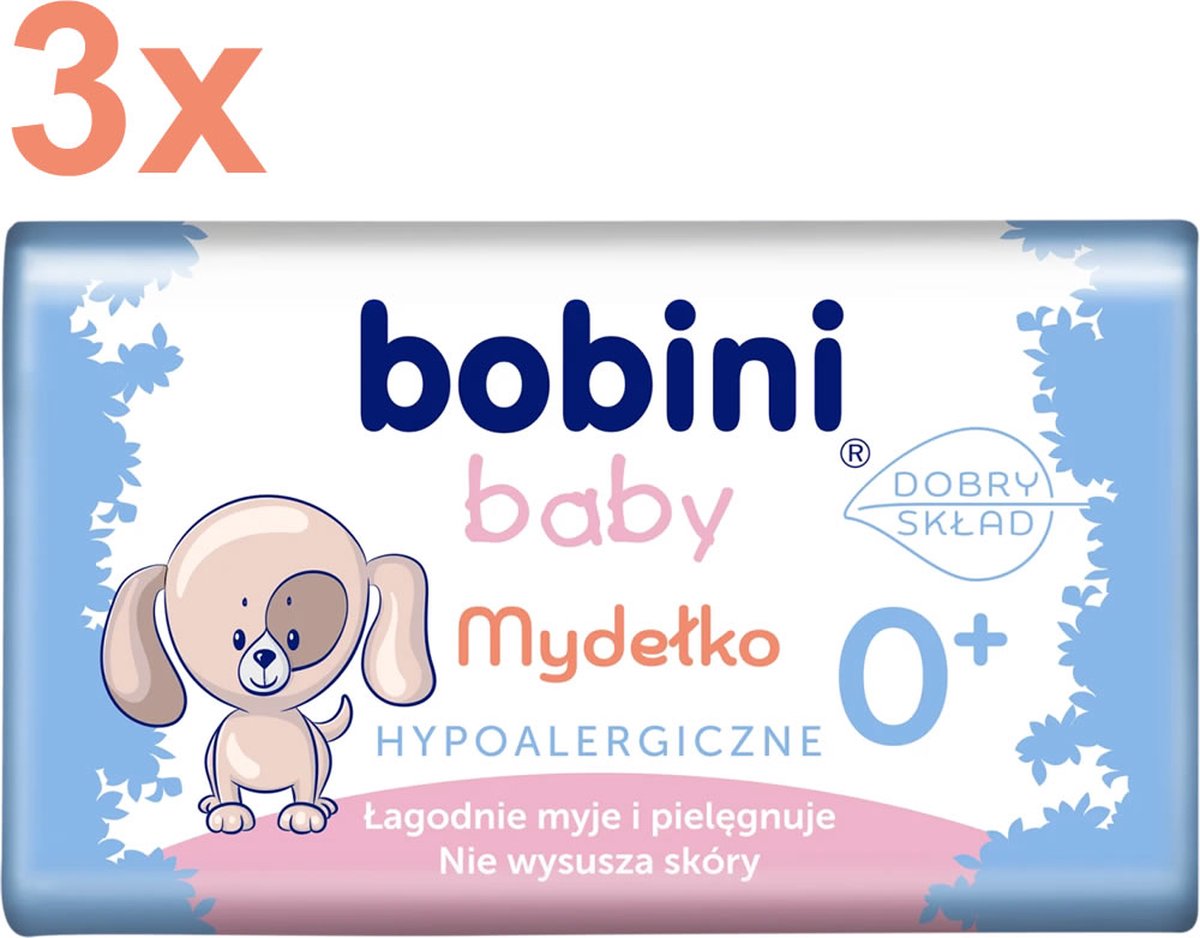 Goedkoopste Bobini Baby - Hypoallergeen - Zeep voor Baby's - 3x 90 gram - Voordeelverpakking
