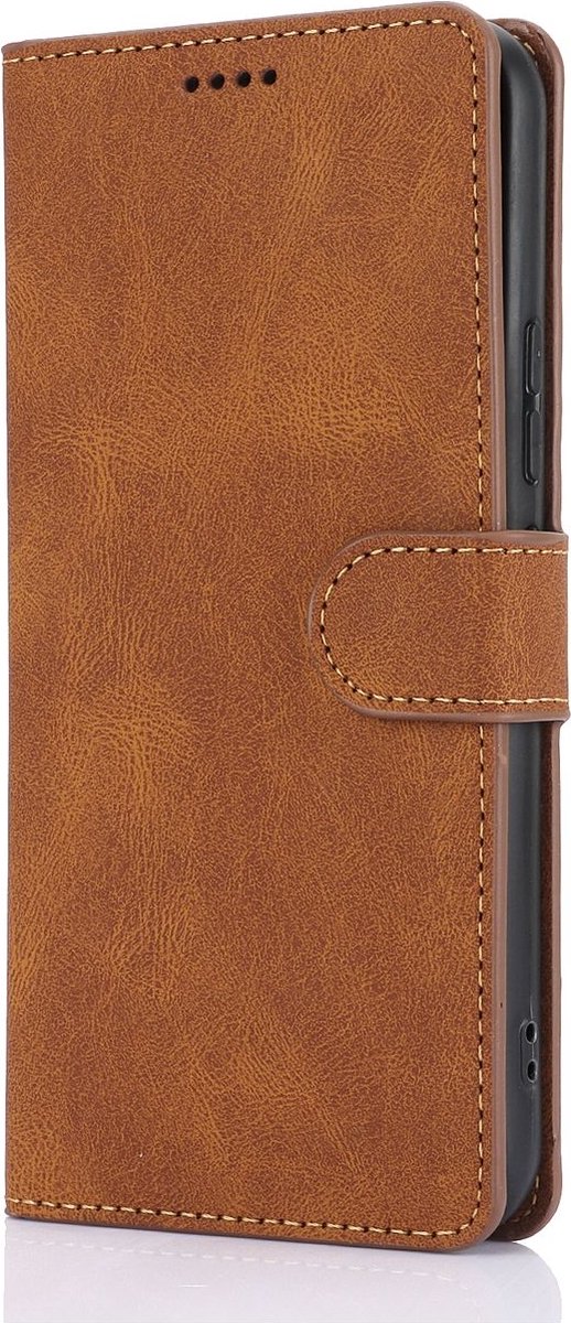 Mobigear Telefoonhoesje geschikt voor Xiaomi 14T Pro Hoesje | Mobigear Wallet Bookcase Portemonnee | Pasjeshouder voor 3 Pasjes | Telefoonhoesje voor Pinpas / OV Kaart / Rijbewijs - Bruin