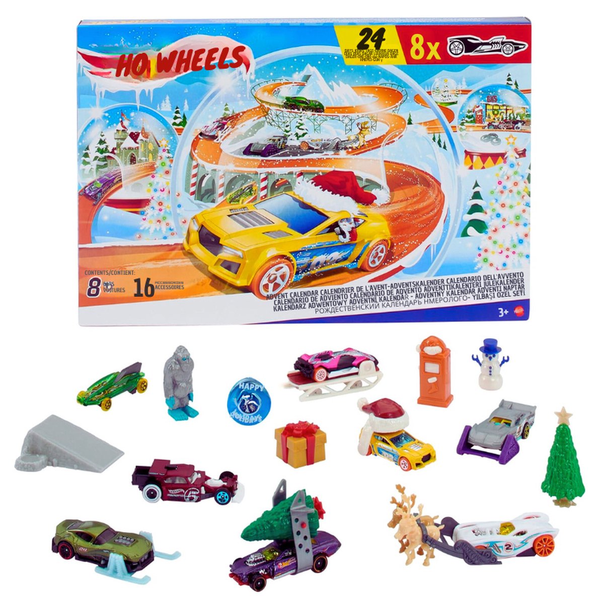 iZoeL Legering auto's adventskalender jongen kinderen 2025 speelgoed adventskalender bouwvrachtwagen voertuigen kerstkalender voor kind zoon kleinzoon 3 4 5 6 7 jaar oud