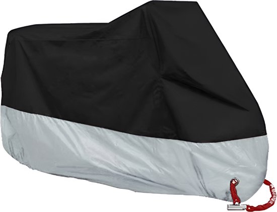 E-shop4u® - Motorhoes - Scooterhoes - Beschermhoes - Motorfiets hoes Waterdicht Buiten - Motor Hoes - Motorhoes Waterdicht - Fietshoes - 2 Fietsen- UV-Bescherming - - Maat 3XL - Zilver Zwart