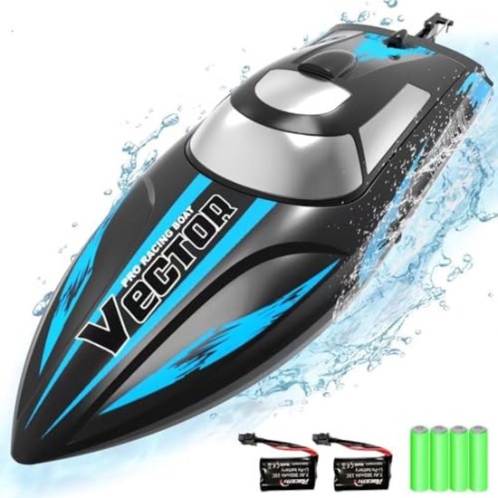 Op Afstand Bestuurde Boot PLLYPE Op Afstand Bestuurbare Boot 2,4 GHz | Snelheid 15 Km/u | Geschikt Voor Kinderen & Volwassenen | Waterdicht Design RC Boot