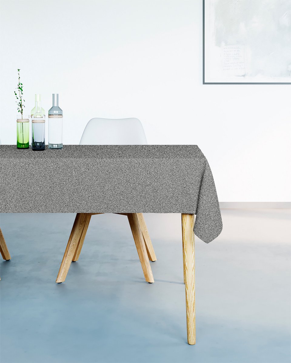 Mistral Home - TAFELKLEED - glittereffect - 150 x 250 cm - effen kleur - grijs